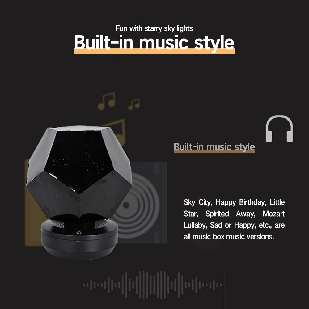 LED Starry Sky Projector Night Lights 3D Projection Night Lamp USB Charging Home Planetarium Kids Bedroom Decor Room Lighting