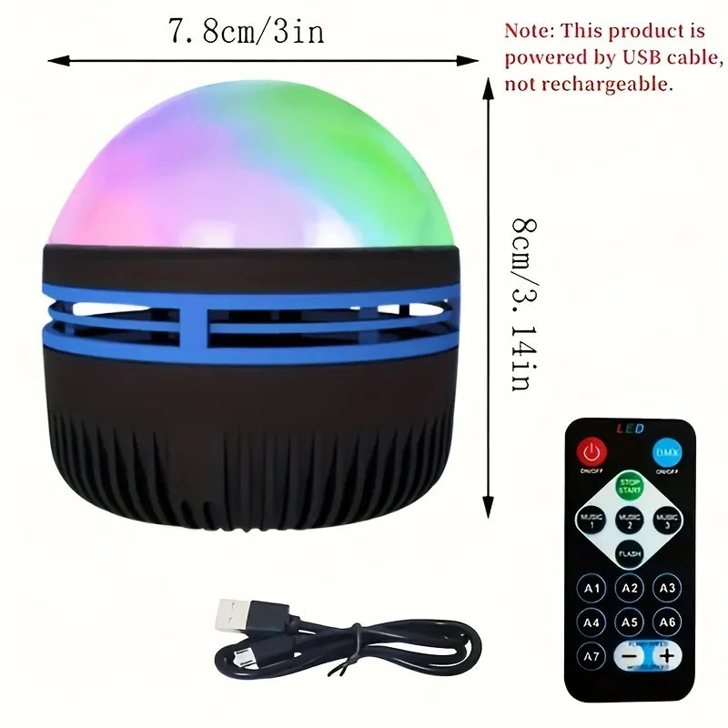 LED Starry Galaxy Ocean Wave Projector RGB Smart Remote Control Lamp KTV USB Christmas Lights Auto Rotate for Home Bedroom Decor