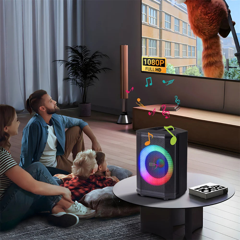 5000W Portable Tiltable Bluetooth Party Speaker 8 "Subwoofer Heavy Bass Sound System Dj Led Light Loud Speaker with Microphone