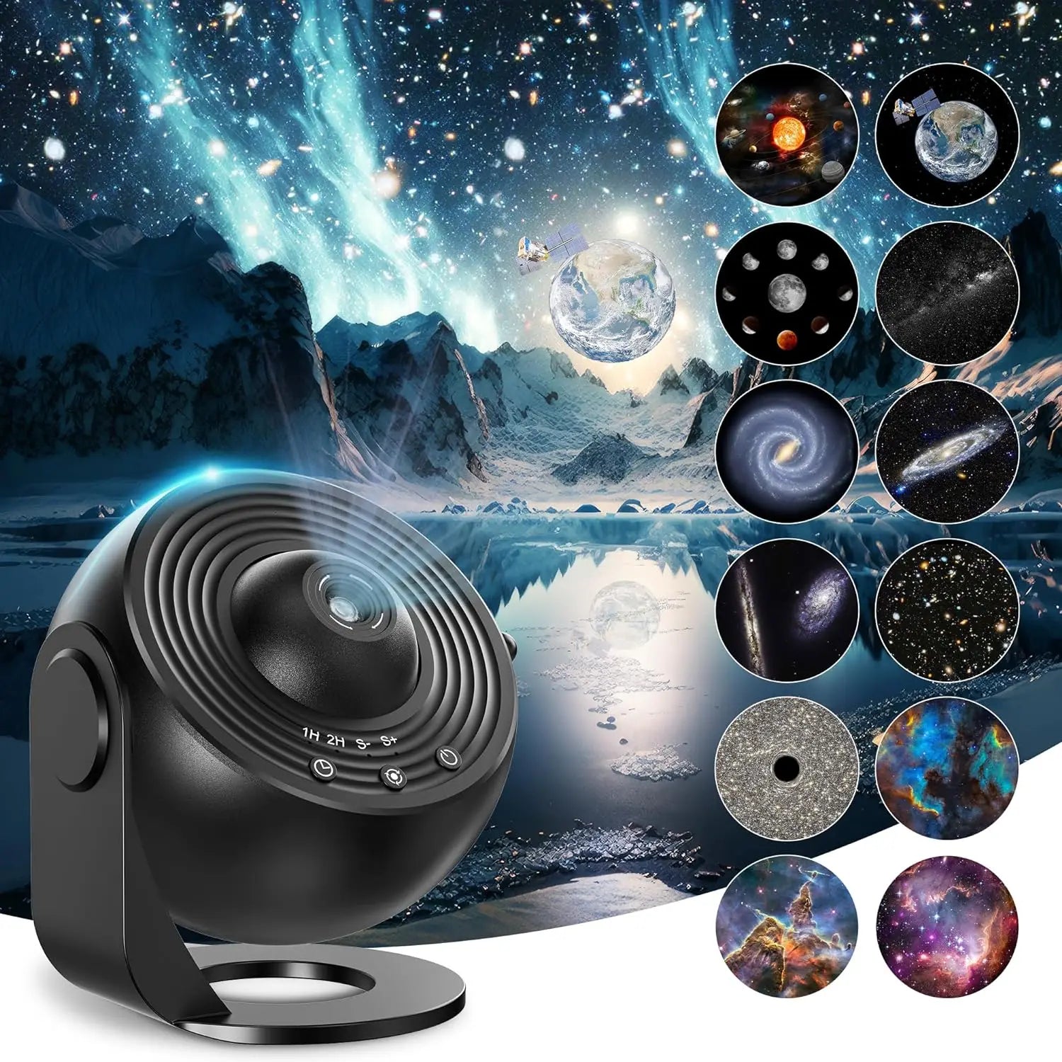 Galaxy Projector for Bedroom, HD Image Star Projector, Adjustable Galaxy Light Knob, 13 Film Discs