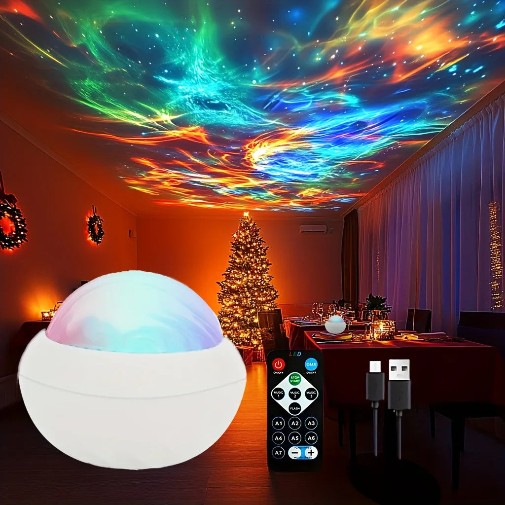 USB Powered Water Ripple Light With Remote Control Multicolor RGB Crystal Desk Lamp Home Decor