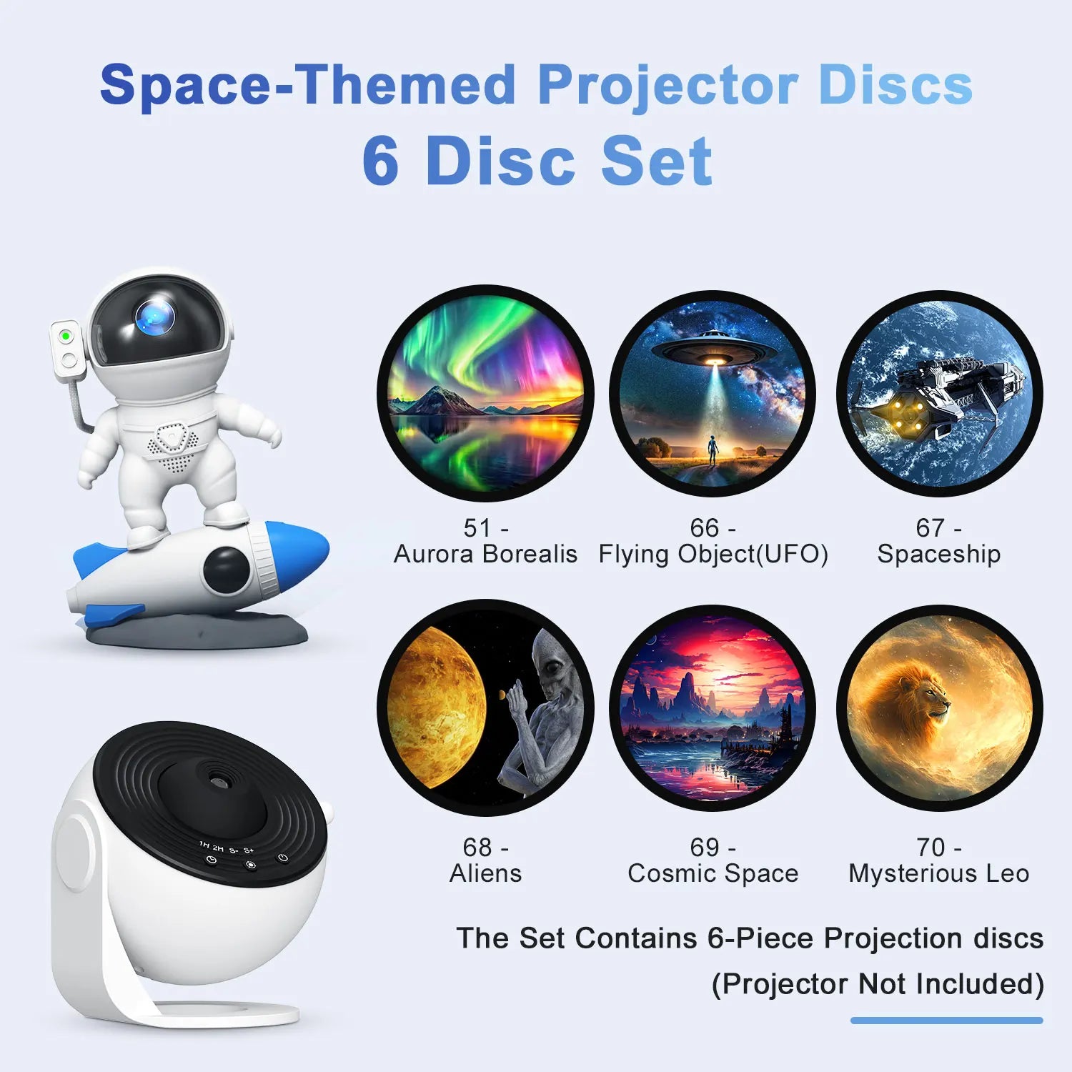 Night Light Galaxy Projector Starry Sky Projector Planetarium Lamp 6 Pack (Projector Not Included)