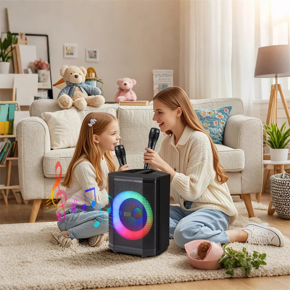 5000W Portable Tiltable Bluetooth Party Speaker 8 "Subwoofer Heavy Bass Sound System Dj Led Light Loud Speaker with Microphone