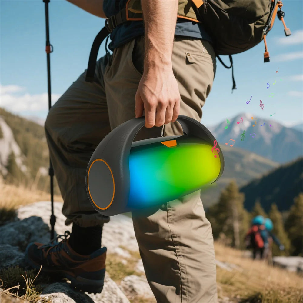 1000W Bluetooth Speaker LED Light Portable Outdoor Speakers Dual 3'' Subwoofer Sound Box Support