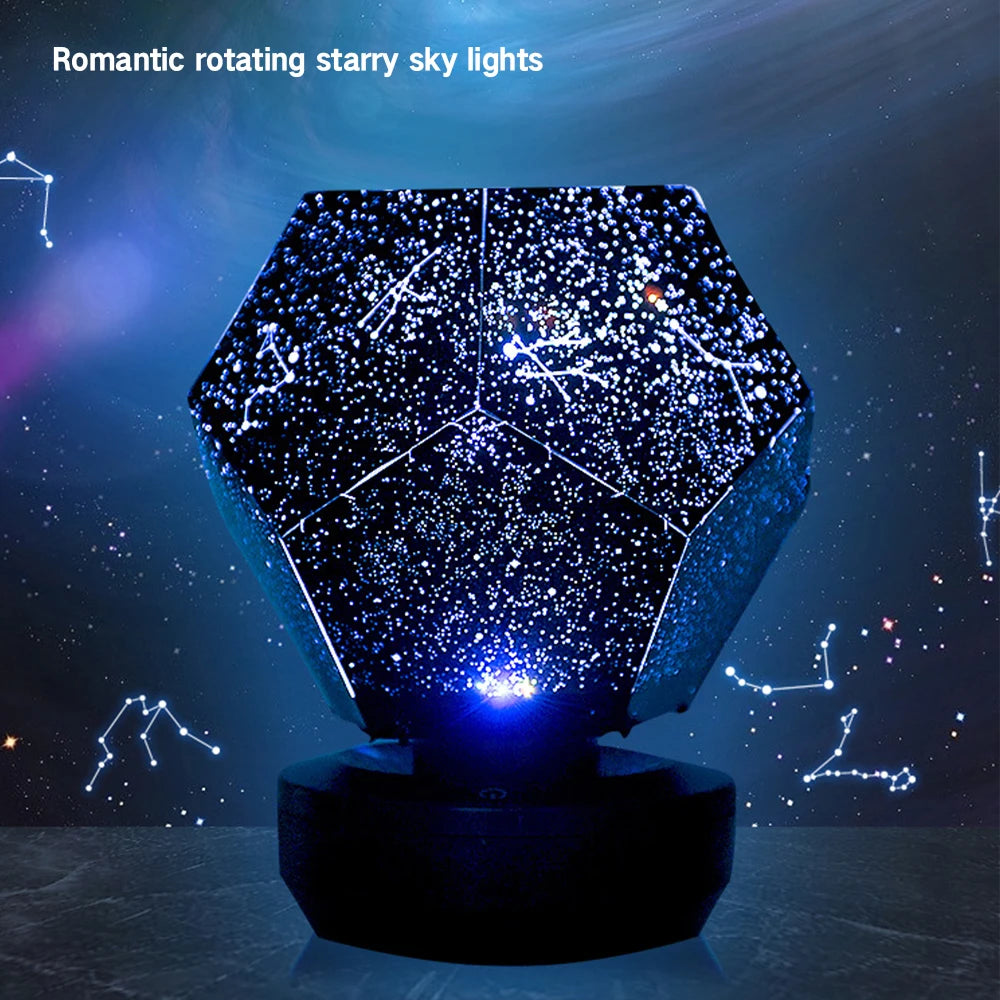 LED Starry Sky Projector Night Lights 3D Projection Night Lamp USB Charging Home Planetarium Kids Bedroom Decor Room Lighting