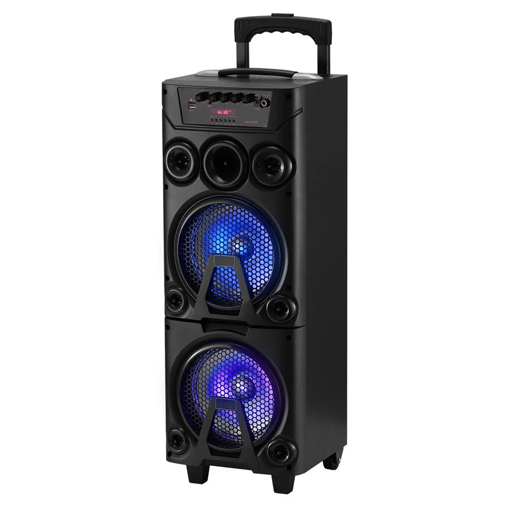 6000W Portable Bluetooth Speaker Heavy Bass Dual 8 " Subwoofer Sound System Party Led Light Rechargeable Outdoor  Speaker