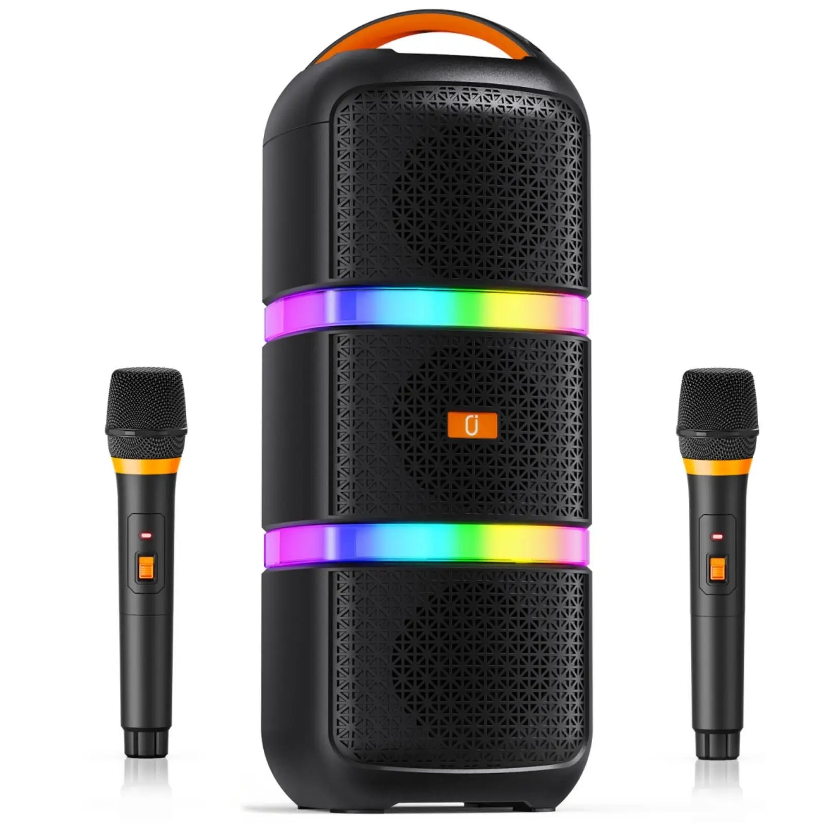 JYX Wireless Speaker, Portable Bluetooth Speaker, Karaoke Machine with 2 Microphone, LED Party Light
