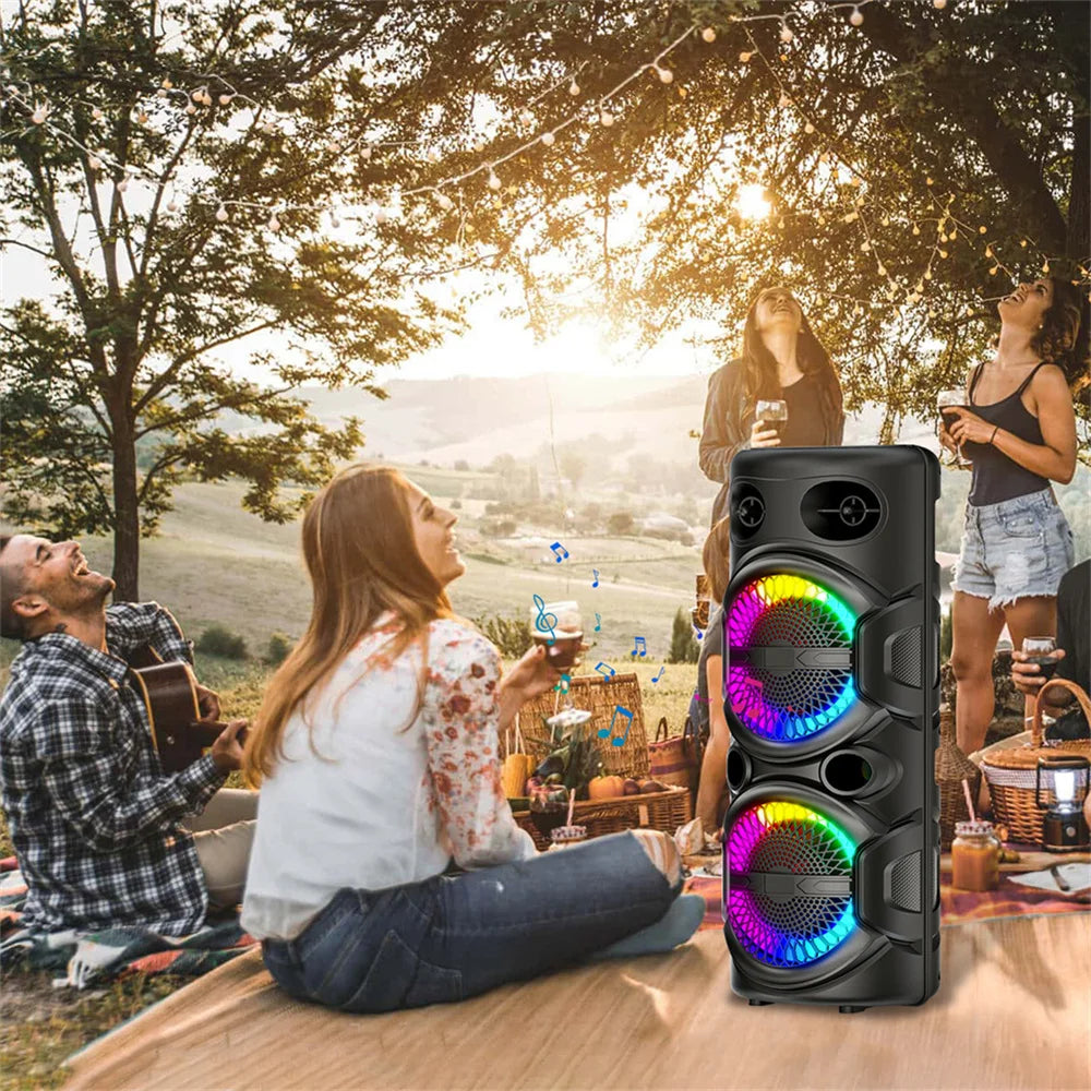 3000W Portable Bluetooth Speaker Sub woofer Heavy Bass Sound System Party Dj Rechargeable Led Light Loud Speaker
