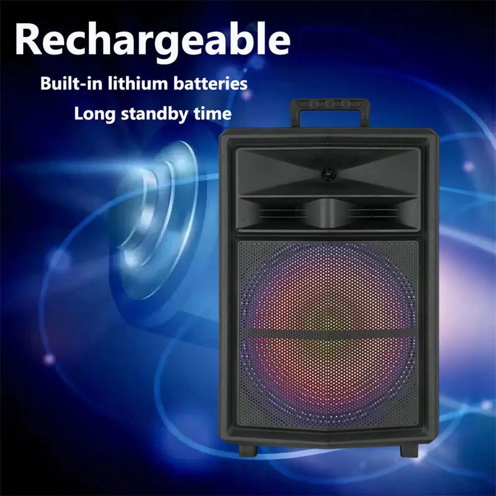 Loud Portable Bluetooth Party Speaker 15" Subwoofer  Sound System Dj Karaoke RGB Light Rechargeable Outdoor Speaker with Mic
