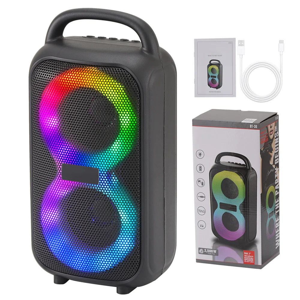 1000W Party Portable Speakers Bluetooth Wireless Boombox Sound Large Speaker Dual 3 inche Subwoofer for Outdoor Dancing Famliy