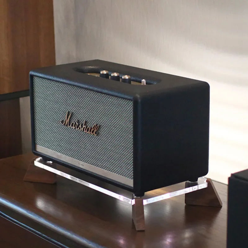 Retro Walnut Speaker Base Anti-Vibration Radio Stand Desktop Storage Platform Vintage Audio Display Shelf for Home Use