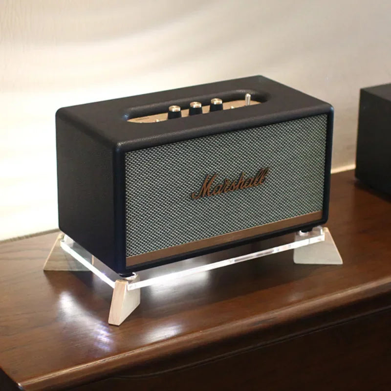 Retro Walnut Speaker Base Anti-Vibration Radio Stand Desktop Storage Platform Vintage Audio Display Shelf for Home Use