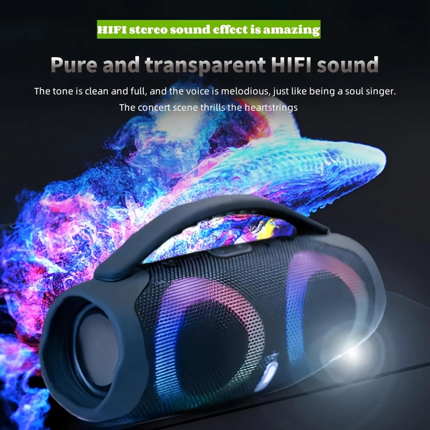 Portable Waterproof 100W High Power Bluetooth Speaker RGB Colorful Light Wireless Subwoofer Stereo Surround Subwoofer boombox