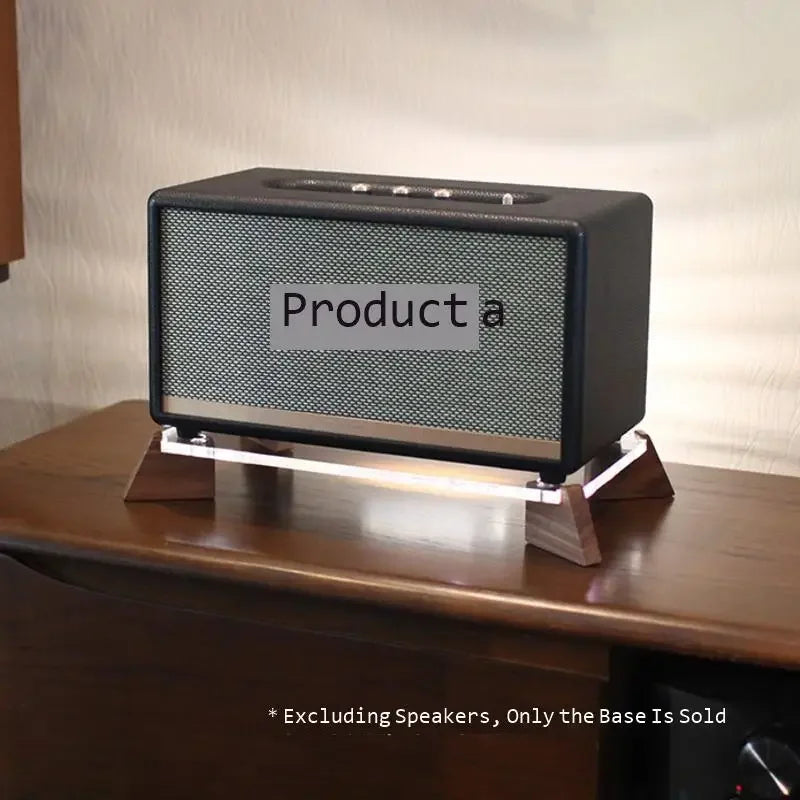 Retro Walnut Speaker Base Anti-Vibration Radio Stand Desktop Storage Platform Vintage Audio Display Shelf for Home Use