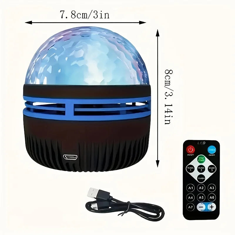 LED Starry Galaxy Ocean Wave Projector RGB Smart Remote Control Lamp KTV USB Christmas Lights Auto Rotate for Home Bedroom Decor