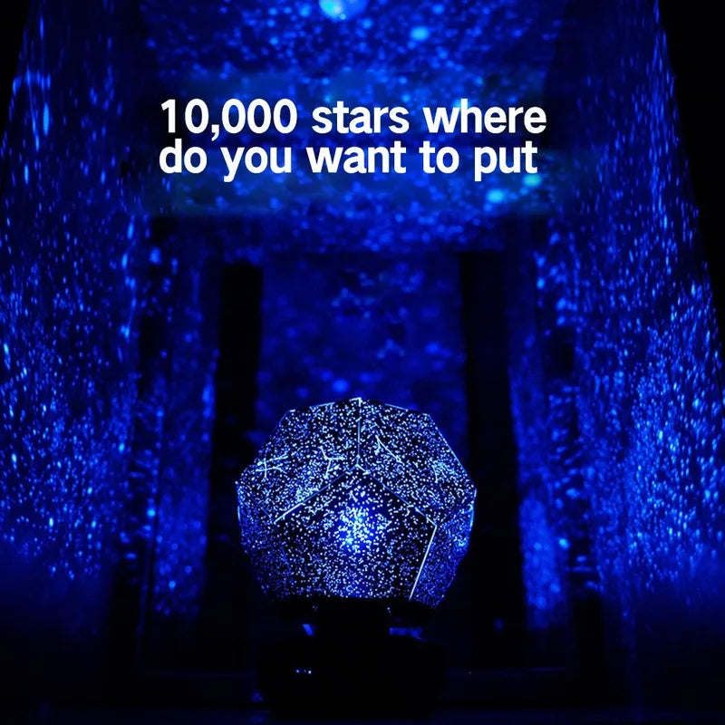 LED Starry Sky Projector Night Lights 3D Projection Night Lamp USB Charging Home Planetarium Kids Bedroom Decor Room Lighting