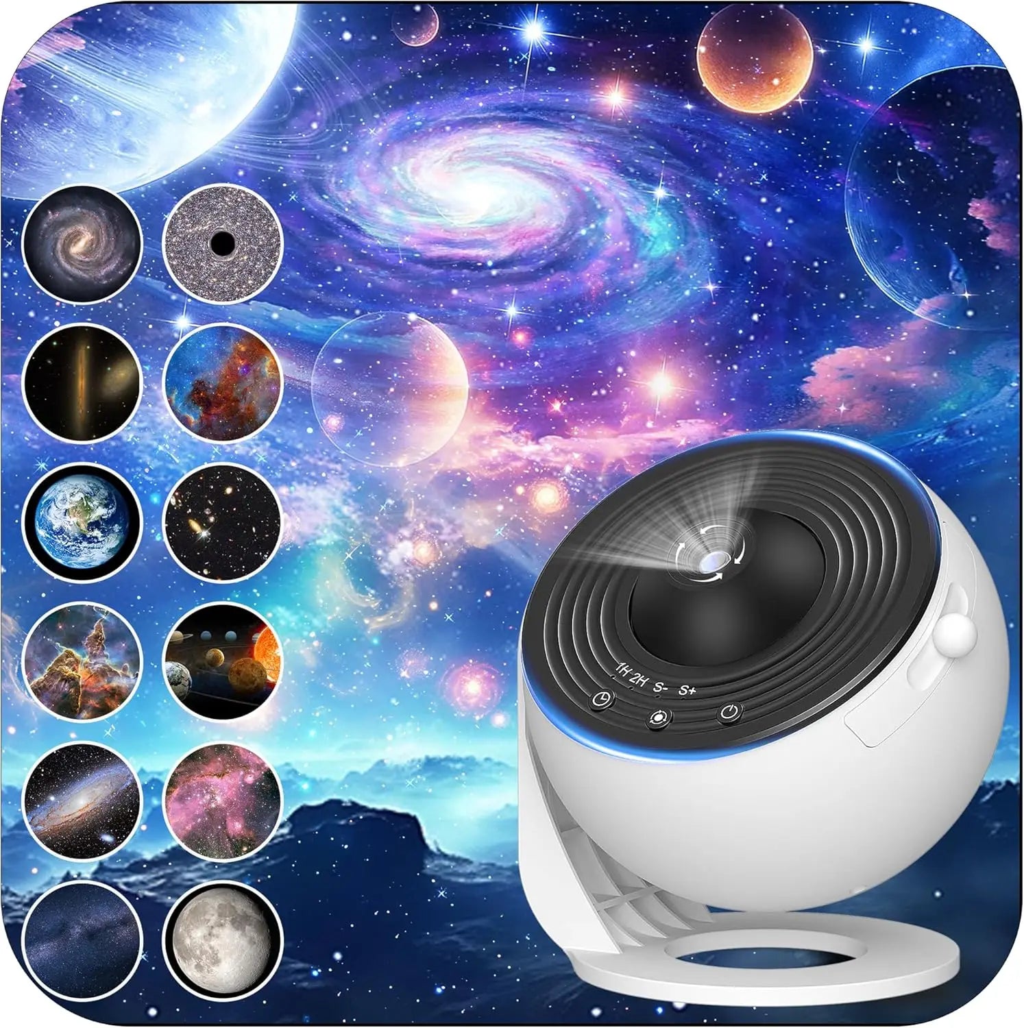 Galaxy Projector for Bedroom, HD Image Star Projector, Adjustable Galaxy Light Knob, 13 Film Discs