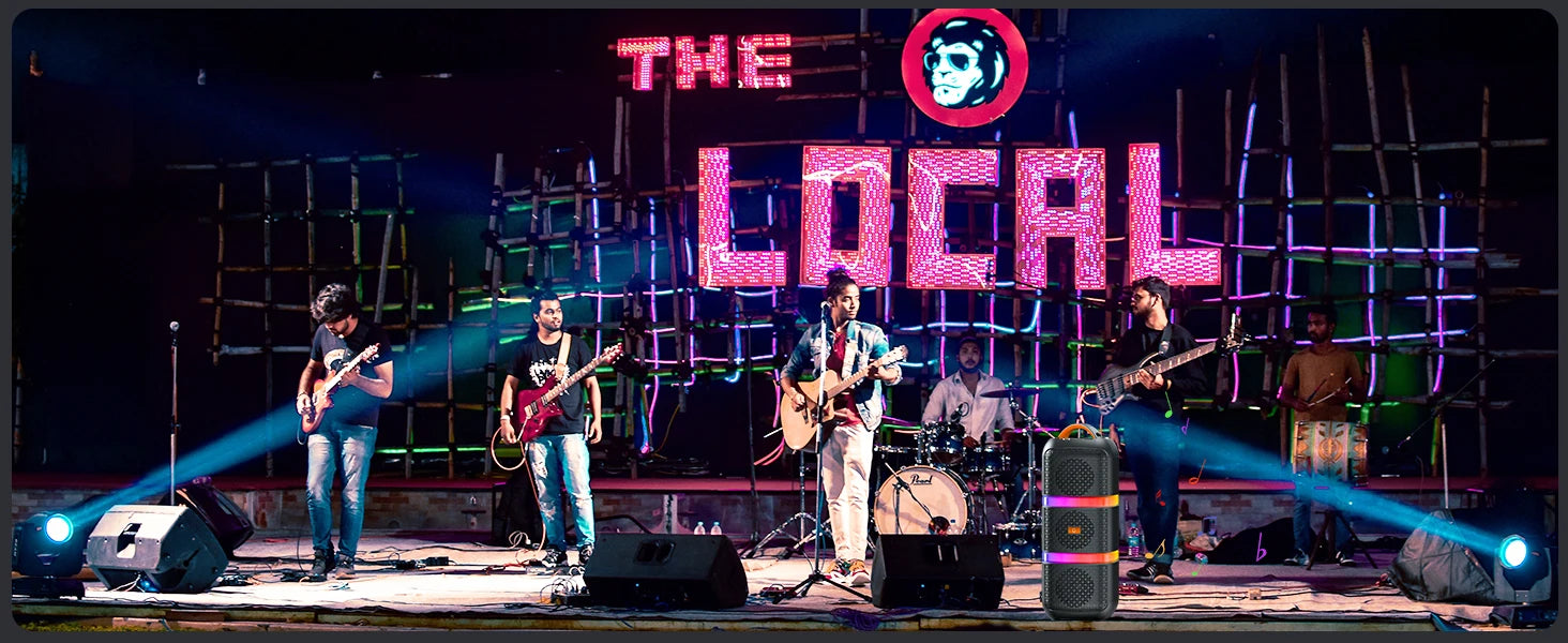 JYX Wireless Speaker, Portable Bluetooth Speaker, Karaoke Machine with 2 Microphone, LED Party Light