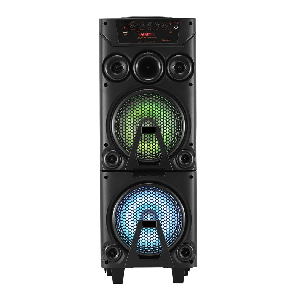 6000W Portable Bluetooth Speaker Heavy Bass Dual 8 " Subwoofer Sound System Party Led Light Rechargeable Outdoor  Speaker