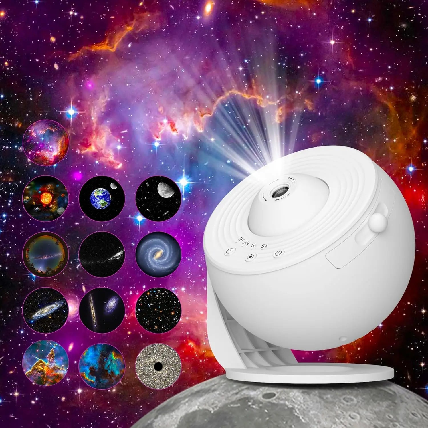 Galaxy Projector for Bedroom, HD Image Star Projector, Adjustable Galaxy Light Knob, 13 Film Discs