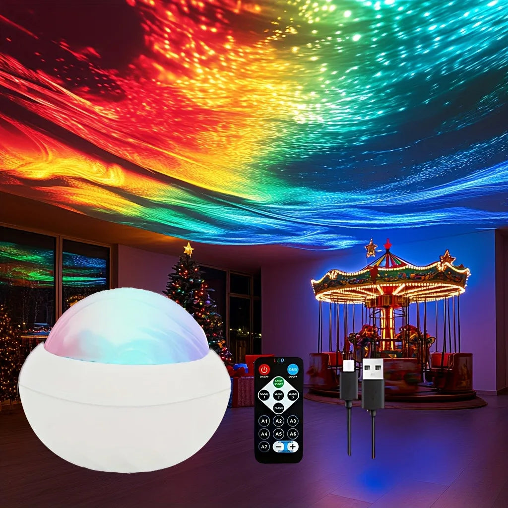 USB Powered Galaxy Lamp with Remote Water Ripple & RGB Color Changing for Home Decor