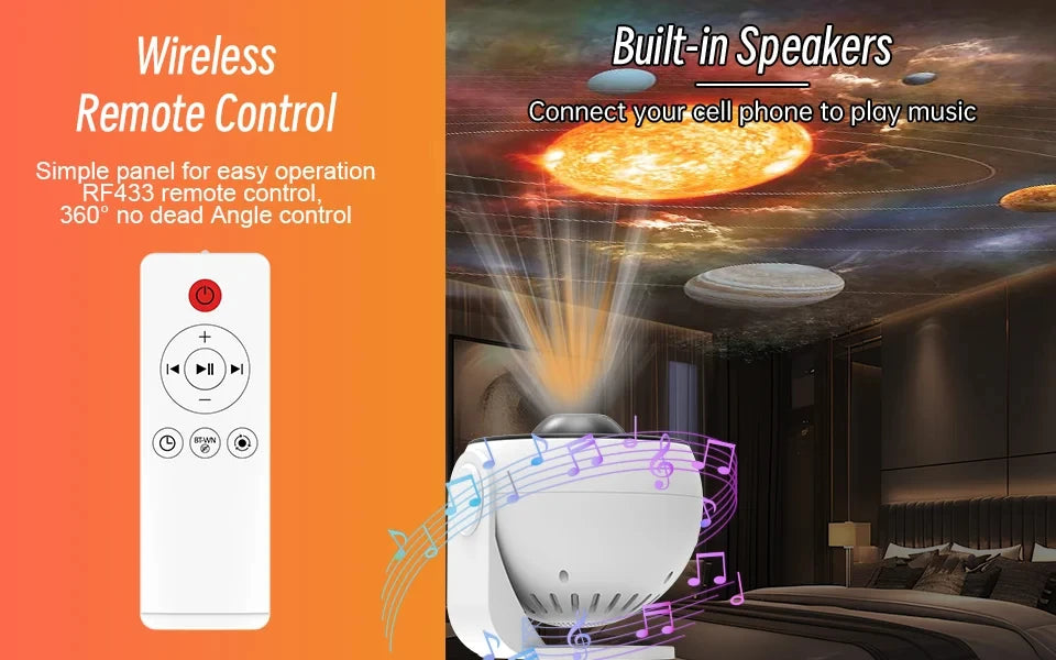 Galaxy Projector Star Projector Planetarium Starry Sky Night Light for Kids Adults Space Ceiling Projectors for Home Decor(Remote Control)