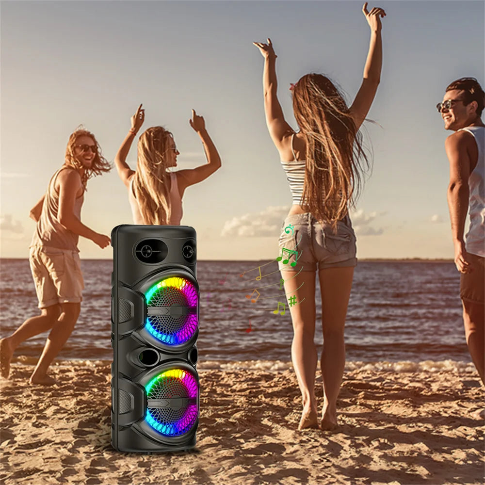 3000W Portable Bluetooth Speaker Sub woofer Heavy Bass Sound System Party Dj Rechargeable Led Light Loud Speaker
