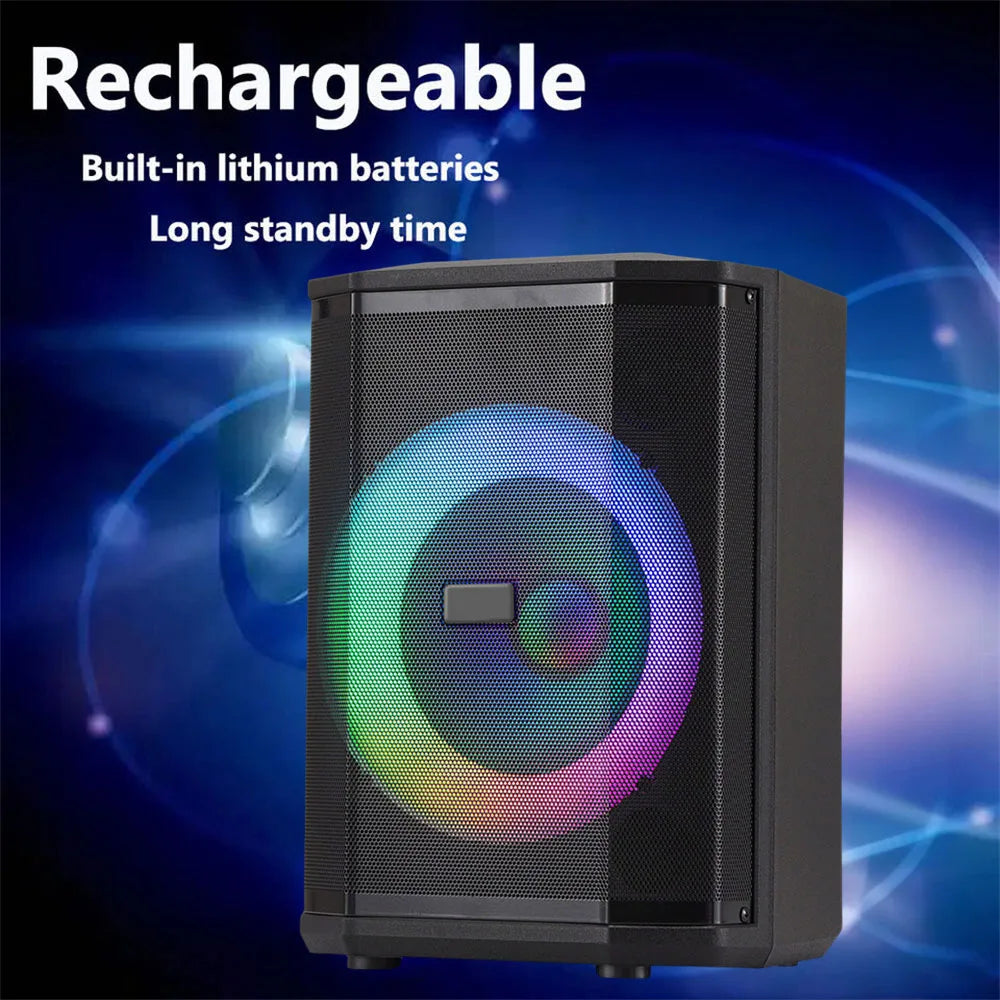 5000W Portable Tiltable Bluetooth Party Speaker 8 "Subwoofer Heavy Bass Sound System Dj Led Light Loud Speaker with Microphone