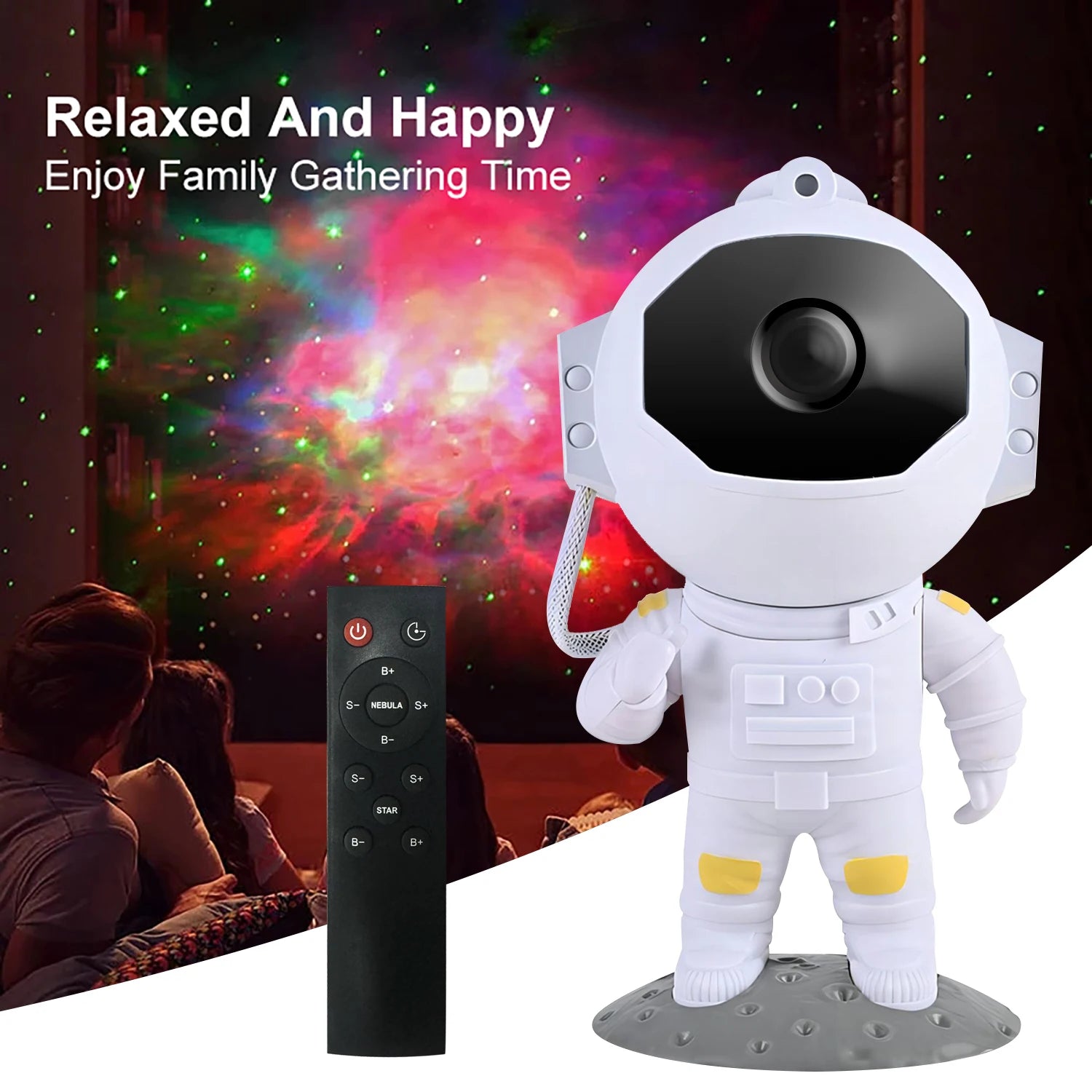 Astronaut Dynamic Starry Night Lamp Galaxy Northern Lights Projector Lamp With Remote Control Suitable For Children's Bedroom
