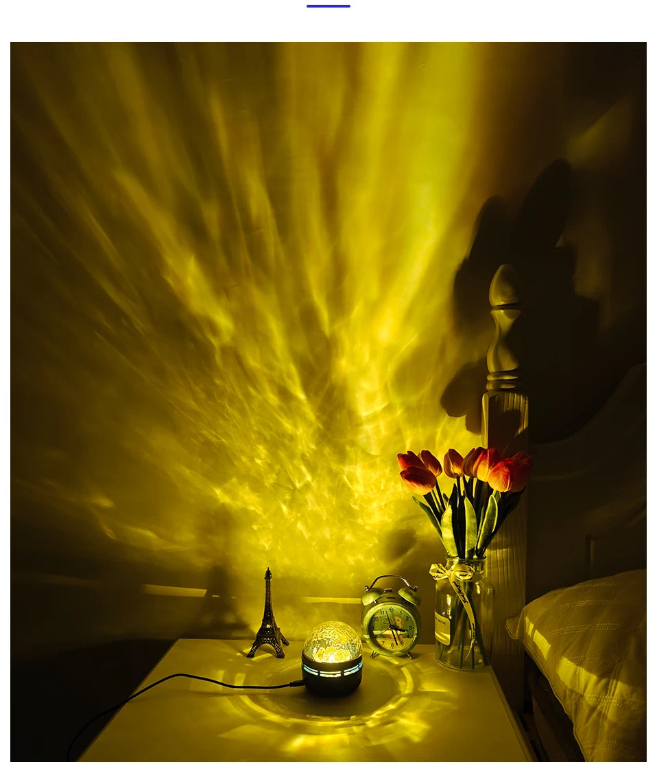 Starry Sky Galaxy Lamp Projector LED Night Light Remote Control Sound Active 5V USB Charging 7 Modes for Kids Room Party Decor