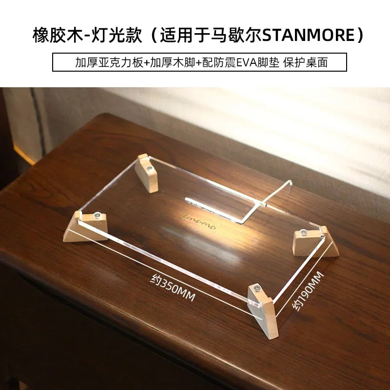 Retro Walnut Speaker Base Anti-Vibration Radio Stand Desktop Storage Platform Vintage Audio Display Shelf for Home Use