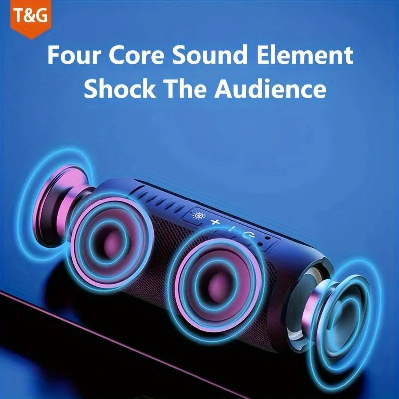 TG227 Waterpro With Lamp Outdoor Portable Upright Wireless Compatible Speaker Music Player Support USB/ TF/ FM Radio Music Party