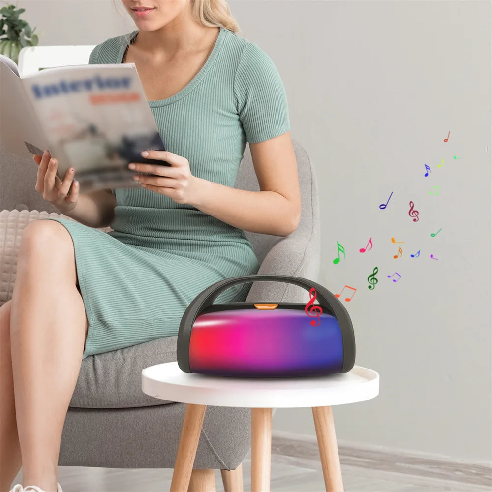 1000W Bluetooth Speaker LED Light Portable Outdoor Speakers Dual 3'' Subwoofer Sound Box Support
