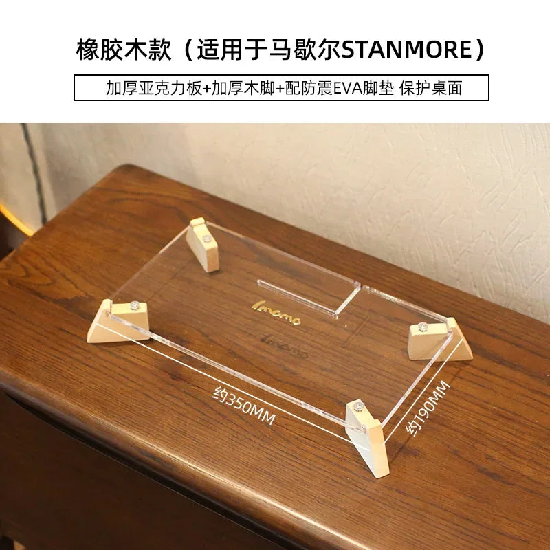 Retro Walnut Speaker Base Anti-Vibration Radio Stand Desktop Storage Platform Vintage Audio Display Shelf for Home Use