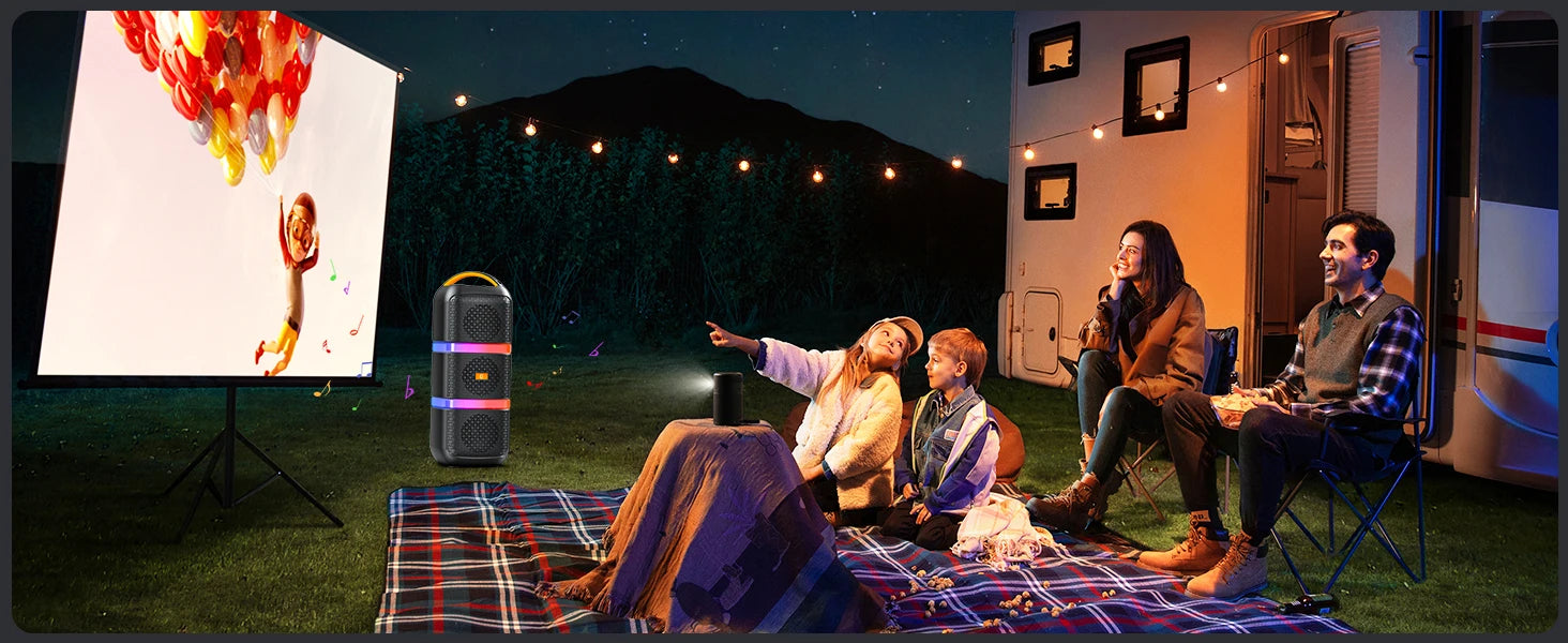 JYX Wireless Speaker, Portable Bluetooth Speaker, Karaoke Machine with 2 Microphone, LED Party Light