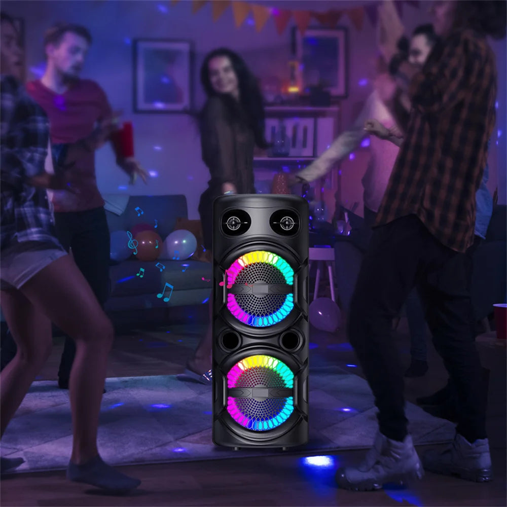 3000W Portable Bluetooth Speaker Sub woofer Heavy Bass Sound System Party Dj Rechargeable Led Light Loud Speaker