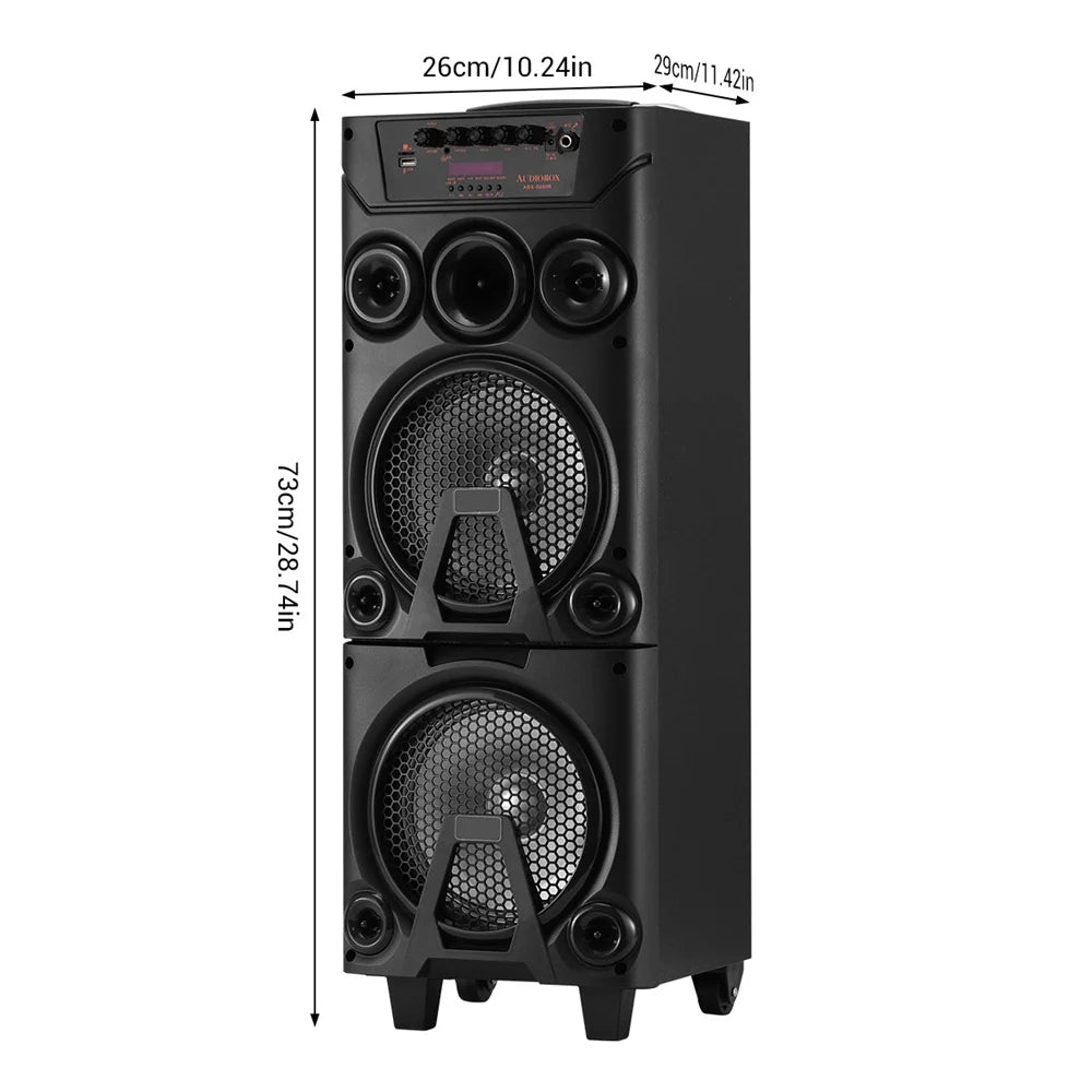 6000W Portable Bluetooth Speaker Heavy Bass Dual 8 " Subwoofer Sound System Party Led Light Rechargeable Outdoor  Speaker