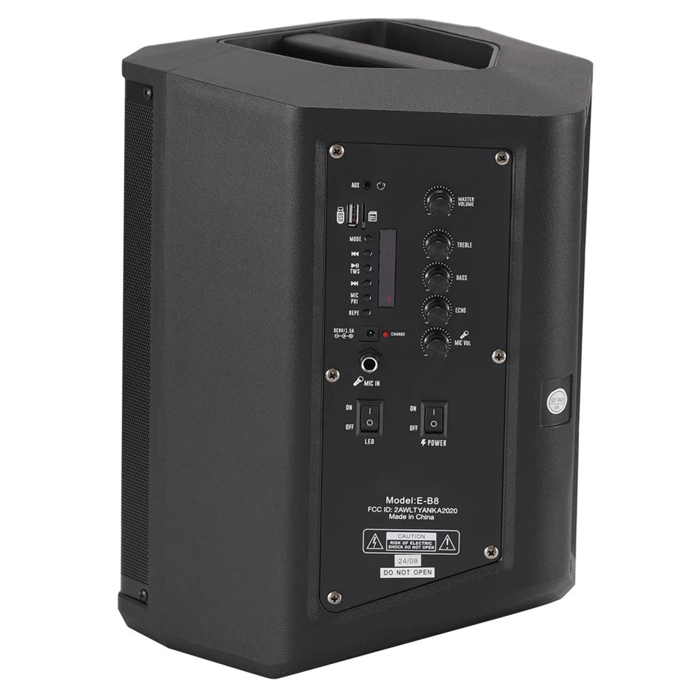 5000W Portable Tiltable Bluetooth Party Speaker 8 "Subwoofer Heavy Bass Sound System Dj Led Light Loud Speaker with Microphone