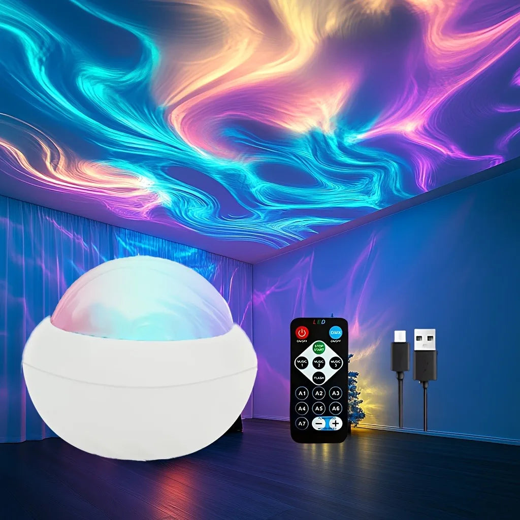 USB Powered Galaxy Lamp with Remote Water Ripple & RGB Color Changing for Home Decor