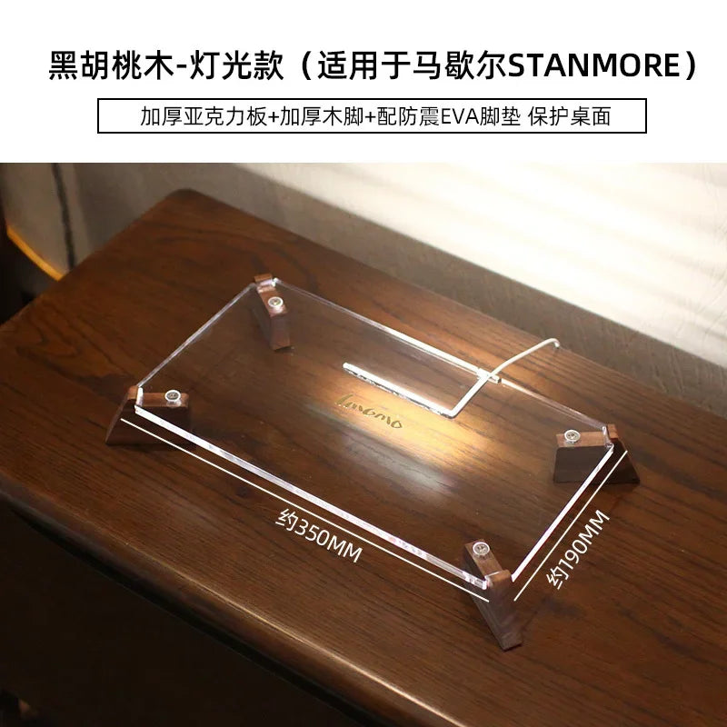 Retro Walnut Speaker Base Anti-Vibration Radio Stand Desktop Storage Platform Vintage Audio Display Shelf for Home Use