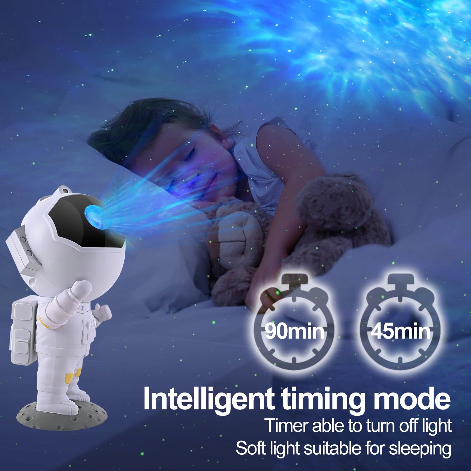 Astronaut Dynamic Starry Night Lamp Galaxy Northern Lights Projector Lamp With Remote Control Suitable For Children's Bedroom