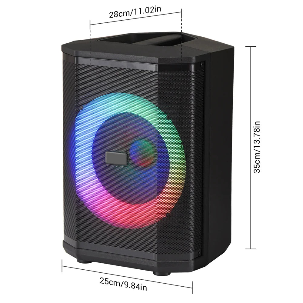 5000W Portable Tiltable Bluetooth Party Speaker 8 "Subwoofer Heavy Bass Sound System Dj Led Light Loud Speaker with Microphone